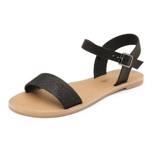 NEW DREAM PAIRS Women's Sz 5.5 Open Toes Ankle Strap Flexible Summer Flat.